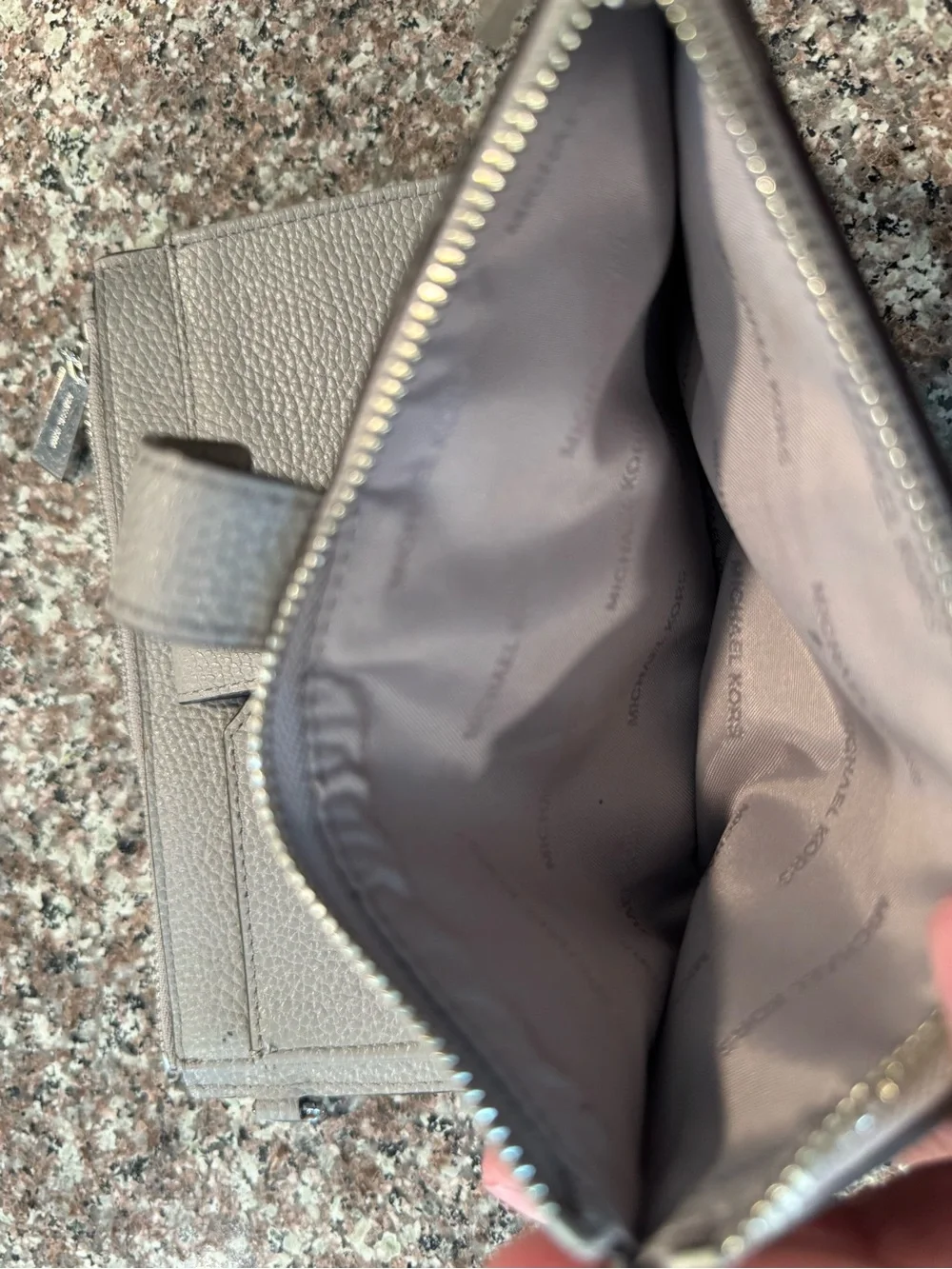 Michael Kors Taupe Pebbled Leather Wallet